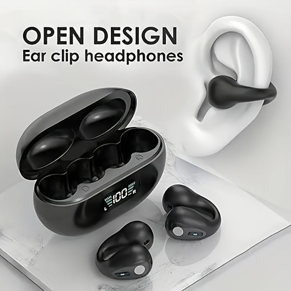 Menzluio Bone Conduction Headphones 48H Playtime HiFi Stereo Active Call Noise Canceling Wireless Open-Ear Headset for iPhone Android Sports Running Cycling Outdoor Awareness