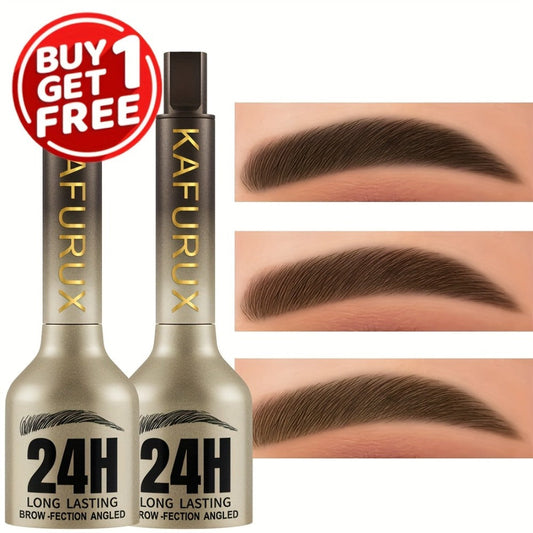 Eyebrow Powder Pencil 2pcs Set — Waterproof Sweatproof Long-Lasting Brow Makeup with Setting Formula, Natural Defined Look, Brown Earth Tone Black, Easy for Beginners & All Skill Levels