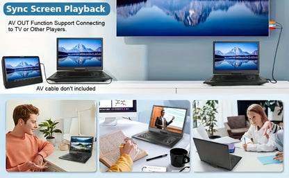 15.6-Inch Portable DVD Player with 1280 x 800 Swivel Screen, Dual Speakers, USB and SD Support