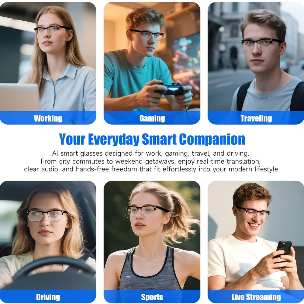 Photochromic Smart Audio Glasses – Auto-Tinting Sunglasses with Built-in Speaker & Mic, HD Voice Calls, Hi-Fi Music, Anti-Blue Light – for Sports, Driving & Daily Wear