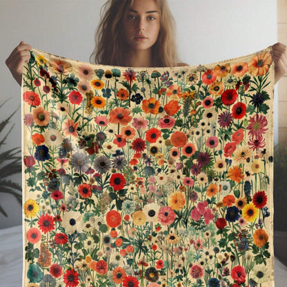 Vintage Floral Flannel Throw Blanket in the Exact 27.55 x 39.37-Inch Checkout Configuration