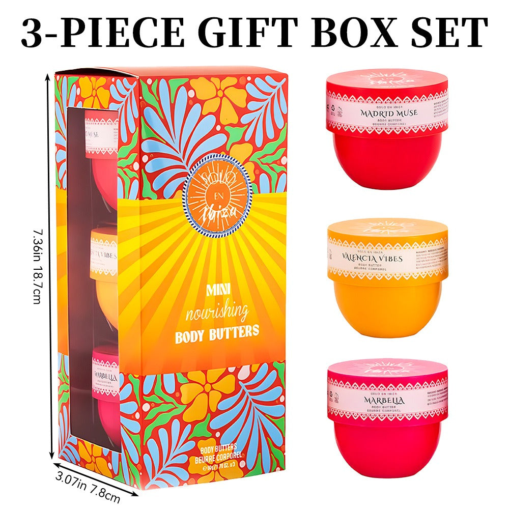 Body Butter Set 3-Piece Solo En Ibiza Long-Lasting Fragrance Body Cream for Women & Men - 3 Scents 1.76 fl oz Each Daily Moisturizer for Dating Parties & Gifting