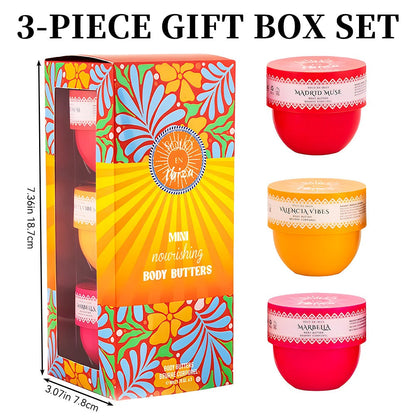Body Butter Set 3-Piece Solo En Ibiza Long-Lasting Fragrance Body Cream for Women & Men - 3 Scents 1.76 fl oz Each Daily Moisturizer for Dating Parties & Gifting
