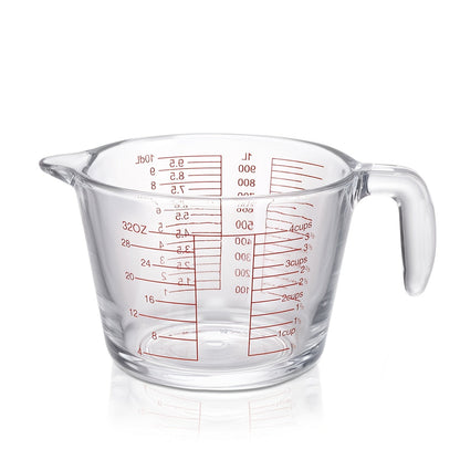 Glass Measuring Cups Set, Food Grade Borosilicate Measuring Cup with Handle & Spout, Microwave &