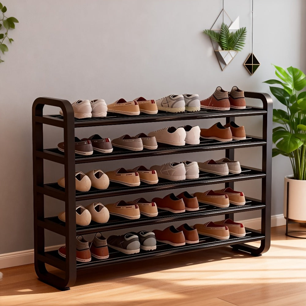 5-Tier Shoe Rack Organizer for Entryway, Space-Saving Narrow Shoe Storage Shelf, Multi-Layer Floor Mount, Holds 18 Pairs, No Assembly Tools Needed