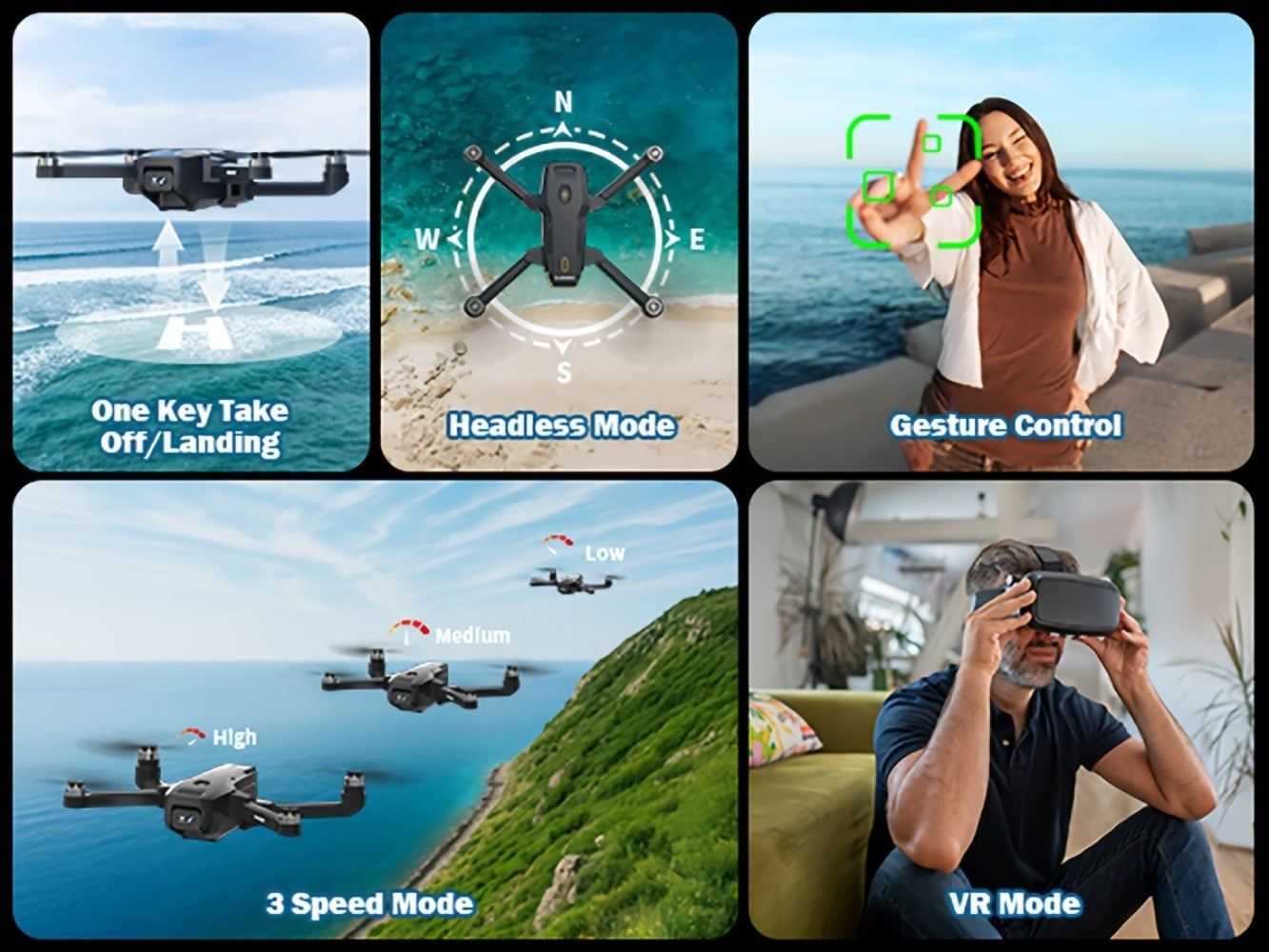 GPS Follow Me Drone Under 250g 4.5 Inch LCD Screen Camera Drone Auto Return Gesture Flight Brushless Motor Altitude Hold 3 Speed Modes 32G SD Card | Adult Beginner Drone Gift for Teens