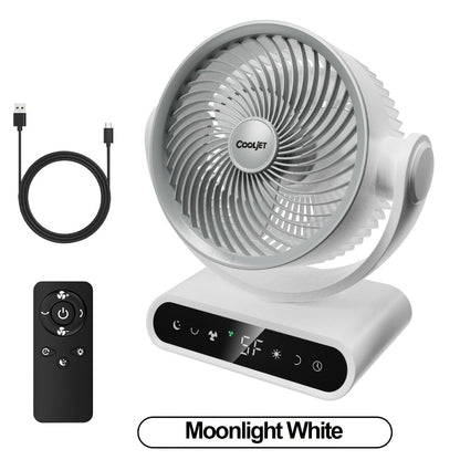 Camping Fan with LED Light Battery Powered 20000mAh 40000mAh 9-Inch 5-Speed Remote Control 90° Tilt 120° Oscillating Quiet Air Circulator for Outdoor Home