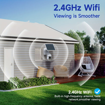 Solar PTZ Security Camera 1080P WiFi 360° with AI PIR Detection – XIAOVV P6 Battery Powered, Color Night Vision, Two-Way Audio, Outdoor Home Surveillance Camera
