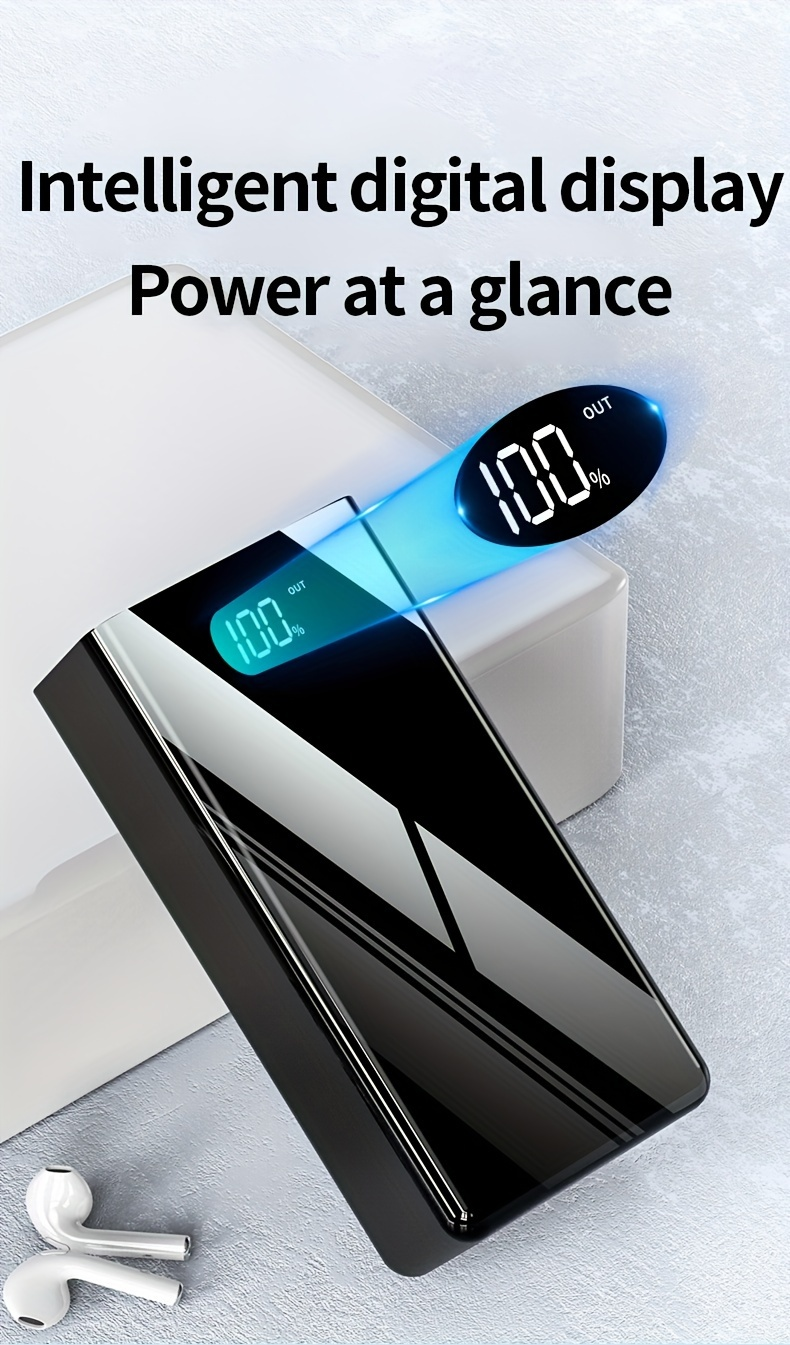 Portable Charger 50000mAh Large Capacity Power Bank LED Light Power Display Multi-Port USB-C Micro USB Fast Charge for Phones Electronics Outdoor Travel
