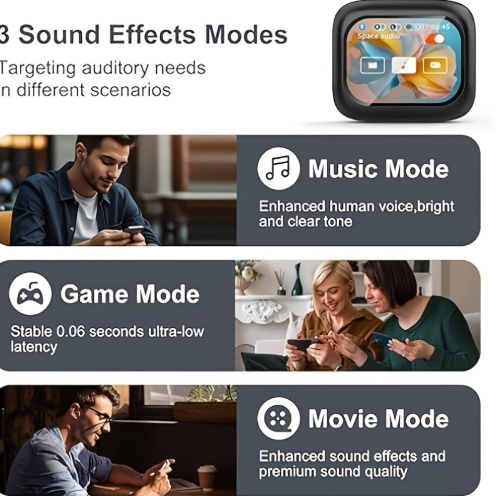 Wireless Earbuds Bluetooth 5.4 with ANC and ENC, LED Touchscreen Case and 48-Hour Playtime