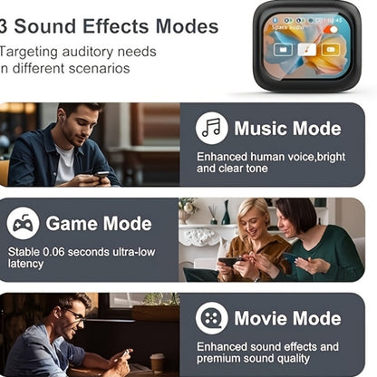 Wireless Earbuds Bluetooth 5.4 with ANC and ENC, LED Touchscreen Case and 48-Hour Playtime