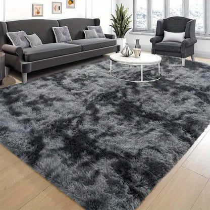 Gradient and Solid-Color Plush Shag Area Rug in 4 x 6, 5 x 8 or 6 x 9-Foot Checkout Options