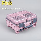 Adjustable Spacing, Multi-Layer Fishing Gear Storage Box, Pink