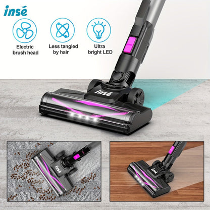 Stick and Handheld Vacuum Cleaner with LED Floor Head, Six Cordless Colors or Black Wired Model