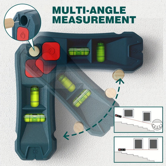 Magnetic Stud Finder with Laser Level – High Brightness Laser Marker, Horizontal & Vertical Bubble Level, Wall Detector for Drywall & Wood, Nail Locator for Hanging Pictures & Home Renovation