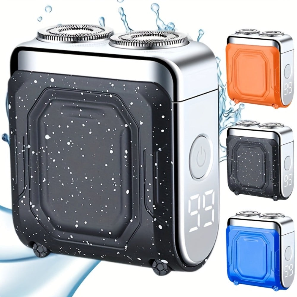 Electric Shaver Dual-Head Floating Magnetic Razor with Digital Battery Display, USB Charging and Three Colors