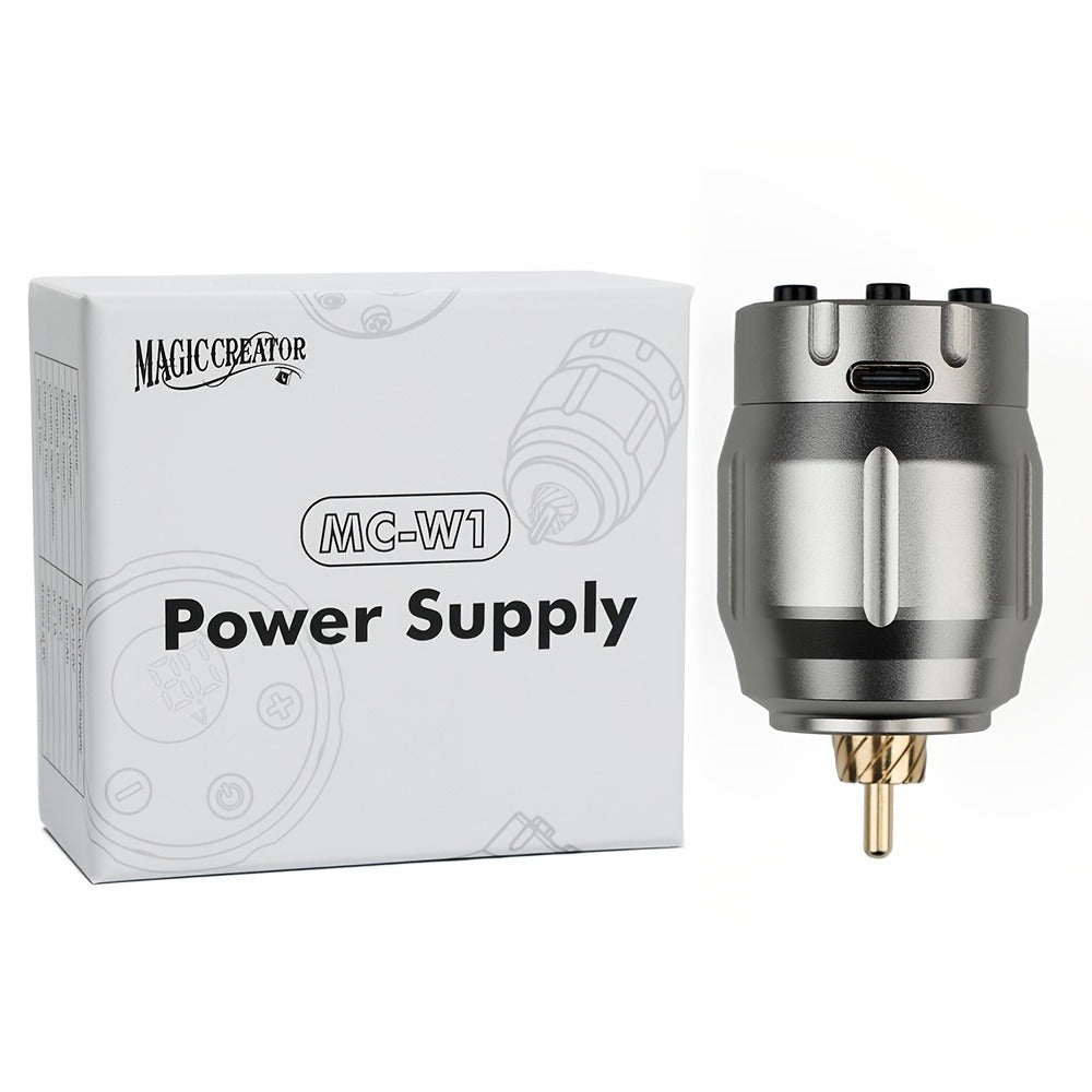 MC-W1 Rechargeable RCA Tattoo Power Supply with LED Display in Golden, Black, Red or Silvery