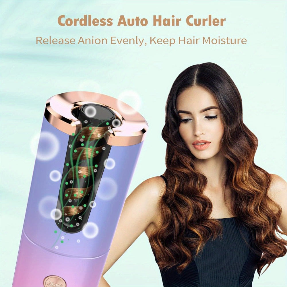 Cordless Automatic Curl-Chamber Iron with Display, USB Charging and Three Color Options Pictured