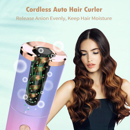 Cordless Automatic Curl-Chamber Iron with Display, USB Charging and Three Color Options Pictured