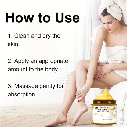 Body Cream HOUKEA Three 60g Jars with Bee Venom, Retinol, Allantoin and Salicylic Acid for External Use