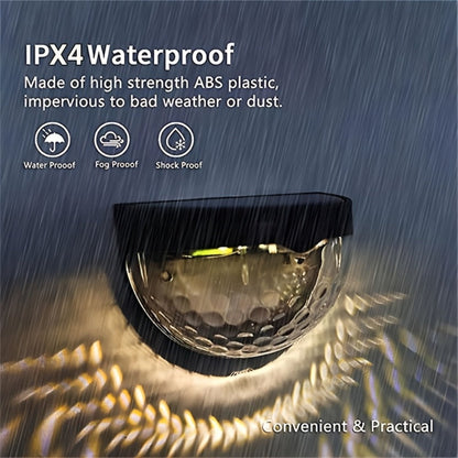Solar Fence Lights Outdoor 6 Pack IPX4 Waterproof Solar Wall Lights Rechargeable for Porch Patio Deck Garage Security Lighting Decoration