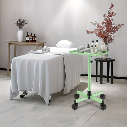 6-Color Premium Aluminum Salon Rolling Tray on Wheels — Adjustable Height Hairdresser Cart, Tattoo Tray, Spa Service Trolley for Nail Tech, Barber & Beauty Studio