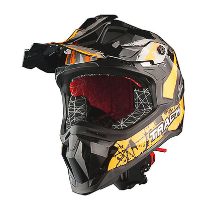 Dirt Bike Helmet Adult Motorcycle ATV Off-Road Track Style Lightweight Aerodynamic Thermoplastic Shell Removable Washable Padding Glossy UV Finish, Multiple Colors XS-XXL