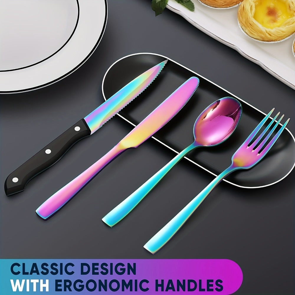 Stainless Steel Flatware Set, Mirror-Polished Cutlery Set for Home & Hotel, Gift Box Included, Silverware for Parties