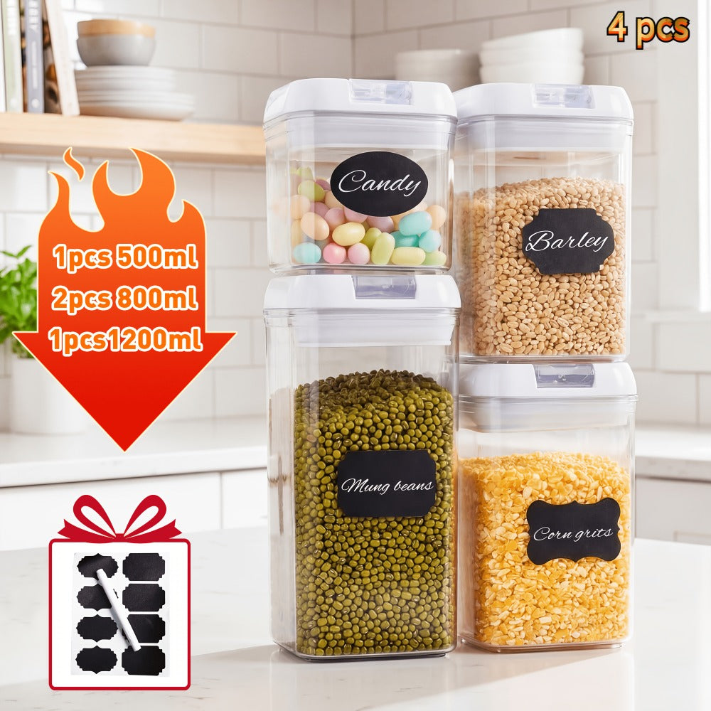 Plastic Food Storage Containers with Lids - Leak Proof Airtight Kitchen Organizer Set for Home Cooking, Dining and Outdoor Meals