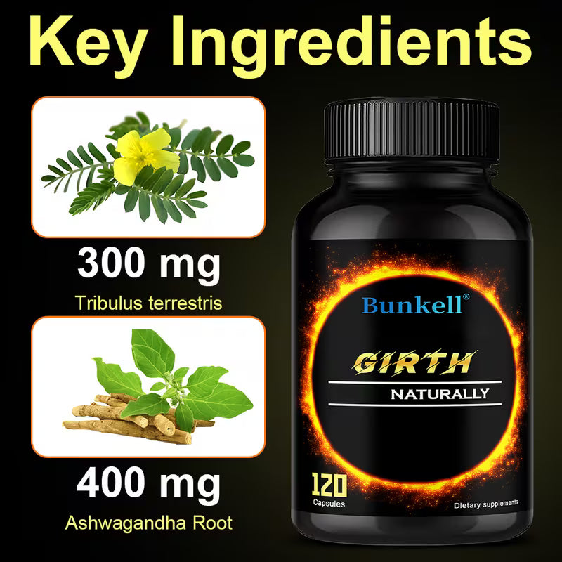 Bunkell Capsule Supplement, 120-Count Bottle with Two-Capsule Serving and 60-Serving Label