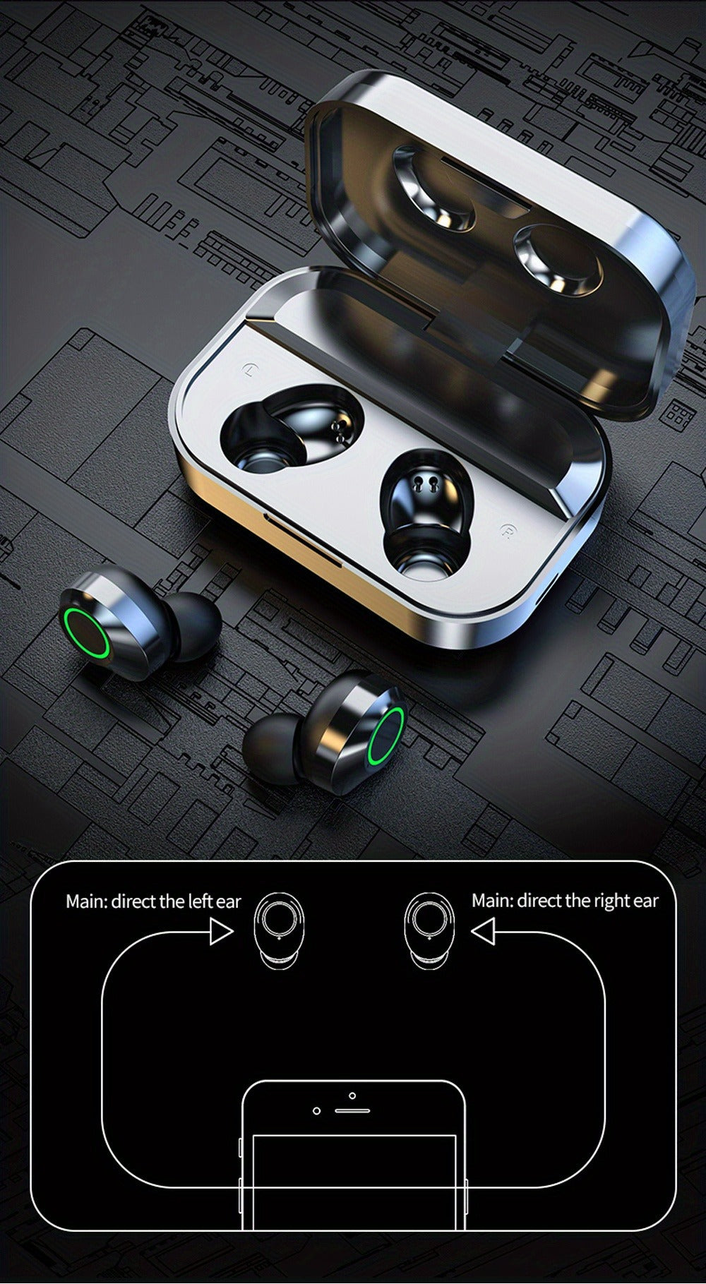 Wireless Earbuds Anime Mirror Style with Bluetooth 5.4, Digital Display and App Control in Two Colors