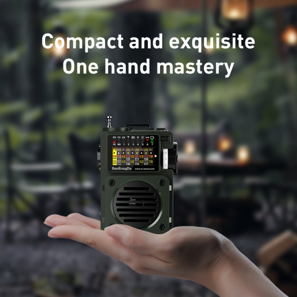 Shortwave Radio Bluetooth Speaker HRD-700 with FM MW SW WB NOAA Weather Alerts, MicroSD, ATS Presets, Rechargeable Retro Portable Radio for Camping Emergency Home Use