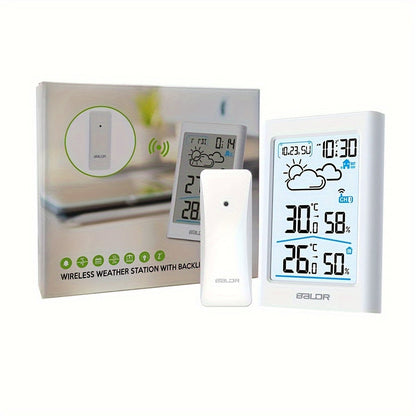 Wireless Home Weather Station with Indoor Outdoor Temperature, Humidity, Forecast and Alarm Clock
