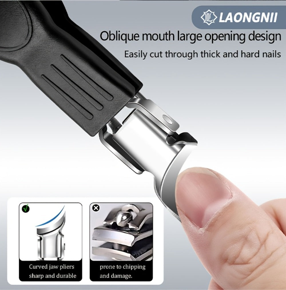 Seven-Piece Toenail Clipper Kit with Angled Nippers, Curved Blade Tool, Nail File and Lifter