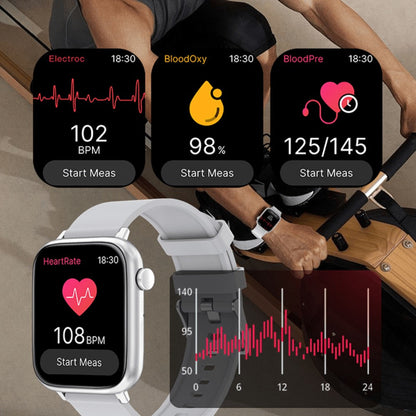 IP68 Waterproof Swimming Smartwatch Bluetooth Calling HD Display Music Control Sleep Health Monitor Long Battery Multi-Sport Modes iOS Android Compatible – Jet Black Blush Pink Silver Round