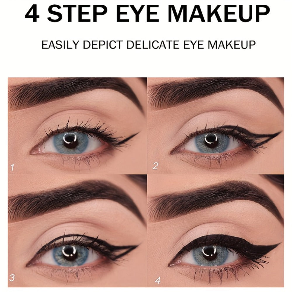 Waterproof Gel Eyeliner Stick 2 or 4PCS 24-Hour Long-Lasting Matte Fast-Drying Non-Smudge Eye and Lip Liner with Brush - Black Brown Everyday Party Makeup Women