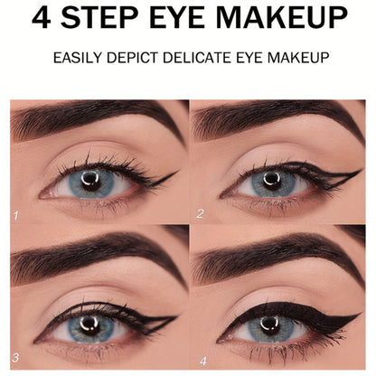 Waterproof Gel Eyeliner Stick 2 or 4PCS 24-Hour Long-Lasting Matte Fast-Drying Non-Smudge Eye and Lip Liner with Brush - Black Brown Everyday Party Makeup Women