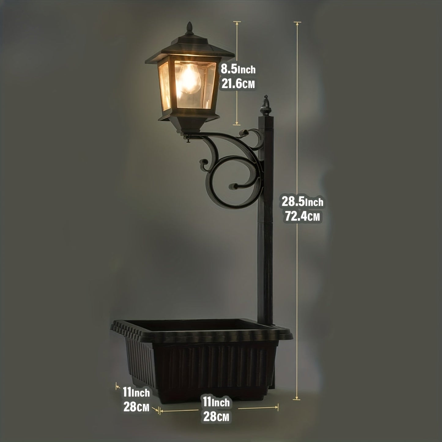 Solar Flower Pot Light Outdoor 2-in-1 Lamp Post Glass Lampshade IP44 Waterproof Wall Mount Lawn Patio Garden Decor 1/2 Pack