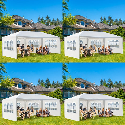 Party Tent White Waterproof 4 Sidewalls | Wedding Backyard Event Patio