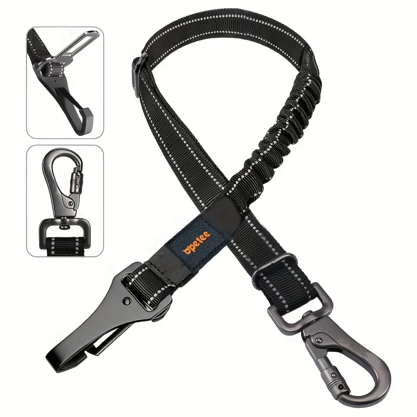 Dog Car Seat Belt Safety Harness 2 Pack Adjustable Universal Vehicle Tether with Quick-Release Buckle & Anti-Tangle Leash - Secure Pet Travel for All Cars SUV Trucks