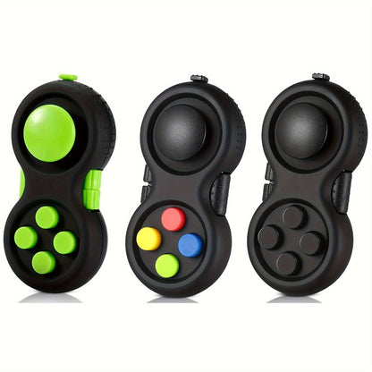Three-Pack Handheld Fidget Controller Toys with Buttons, Roller and Five Multicolor Checkout Sets