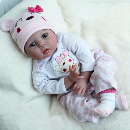 Reborn Doll 22-Inch Cloth-Body Sleeping Figure with Vinyl Head and Limbs, Character-Print Outfit and Accessories
