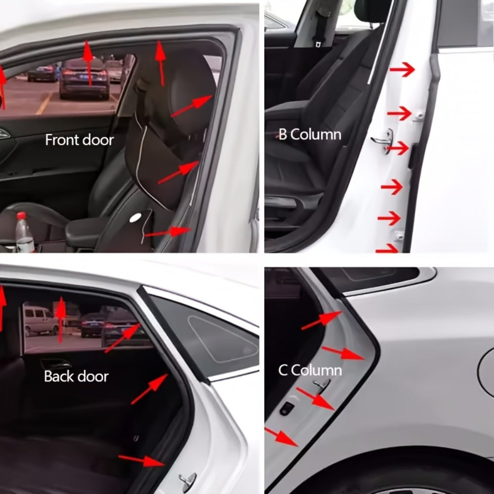 Car Door Seal Strip - 16.73ft Universal Self-Adhesive Rubber Weatherstrip for Noise Reduction & Sound Insulation, Fits Cars, Trucks, SUVs & RVs