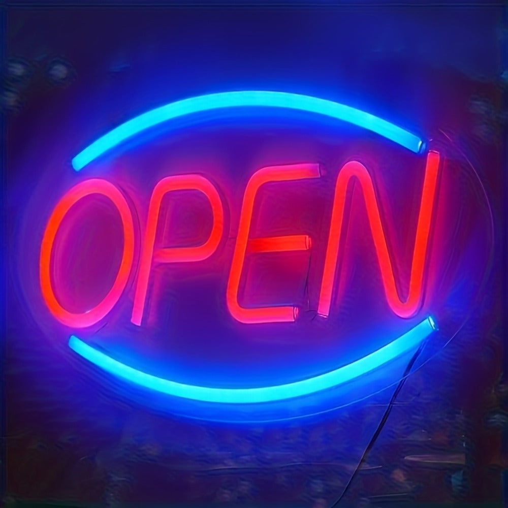 USB-Powered Open Neon-Style Wall Sign Measuring 13.78 x 6.38 Inches with Hanging Chain for Bar or Shop