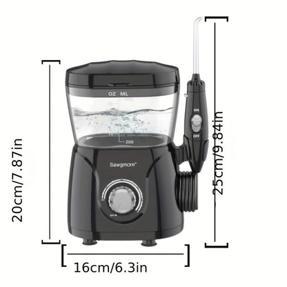 600 ml Desktop Water Flosser in Black with 10 Pressure Levels, Eight Nozzles and Large Tank