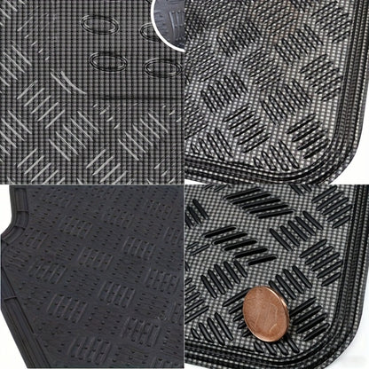 All-Weather Car Floor Mats Full Set, Metallic Chrome Non-Slip Heavy-Duty Universal Fit Floor Liners for Cars SUVs Trucks, Front & Rear Shiny Automotive Carpet Protection in 6 Colors