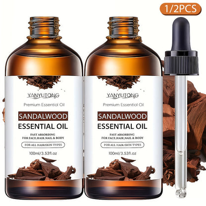 Sandalwood Essential Oil for Hair & Skin Care 30ml / 100ml / Twin Pack — Moisturizing Aromatherapy Oil for Massage, Diffuser & Shower, All Skin & Hair Types