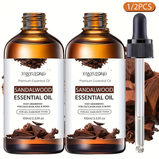 Essential Oil Sandalwood 30ml, 100ml or Twin Pack with Warm Woody Scent for Diffuser and Shower