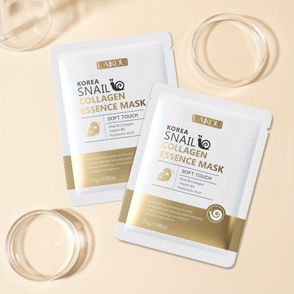 Face Mask, LAIKOU 20-Piece Snail Collagen Sheet Set with Individually Packed Facial Mask Sachets