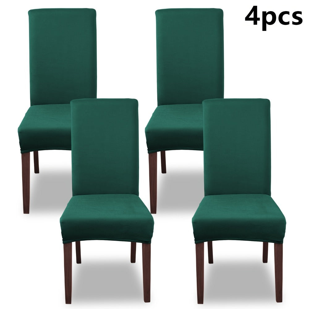 Chair Cover Set of 4 or 6 Stretch Milk-Fiber Dining Slipcovers in Eight Available Color Choices